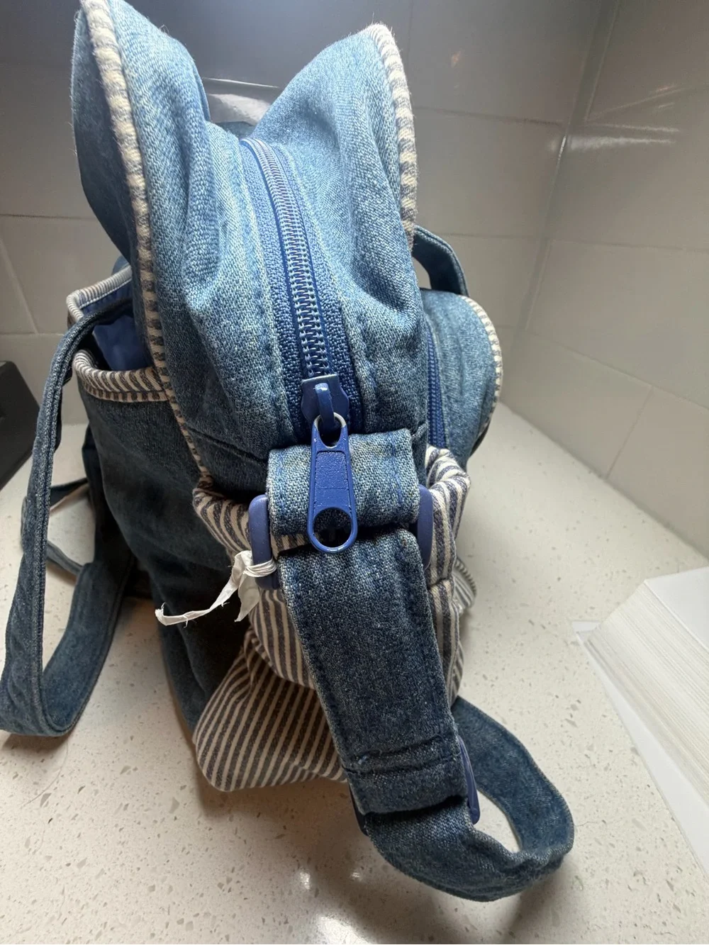 OshKosh Denim & Striped B'gosh Denim Railroad Pinstripe Diaper bag VINTAGE